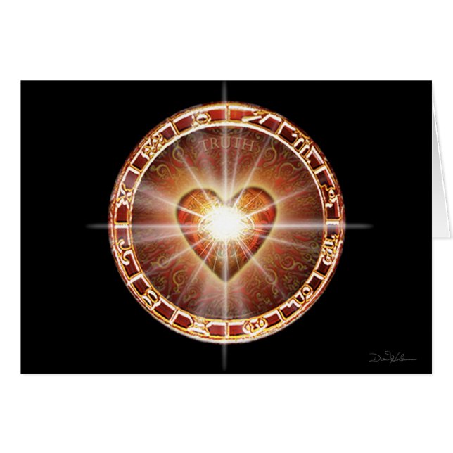 Heart Zodiac Hälsningskort (Framsidan Horizontal)