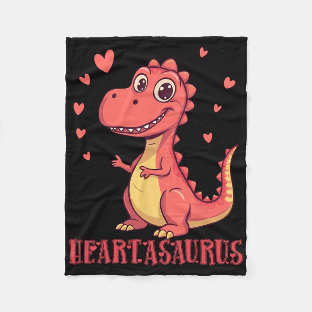 Heartasaurus söta dinosaurie Alla hjärtans dag-des Fleecefilt (Framsidan)