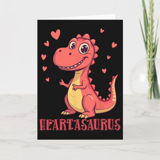 Heartasaurus söta dinosaurie Alla hjärtans dag-des Kort (Framsida)