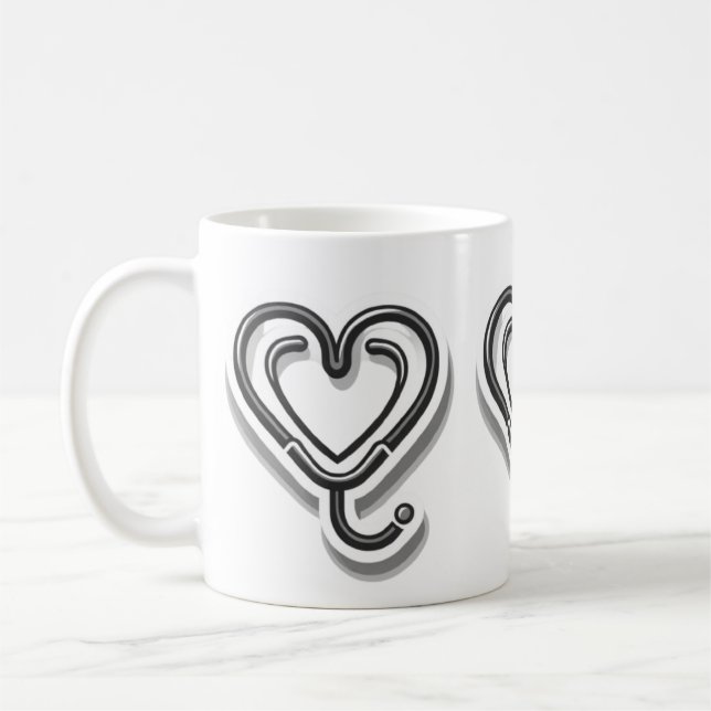 Heartbeat for lovers: stethoscope for medical  kaffemugg (Vänster)