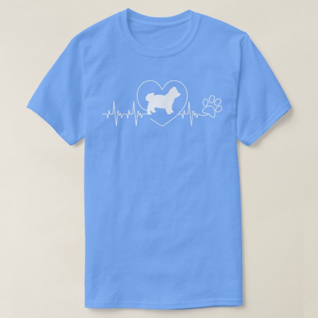 Heartbeat Heart Bichon Bolonka Zwetna Dog Owner Pa T Shirt (Design framsida)