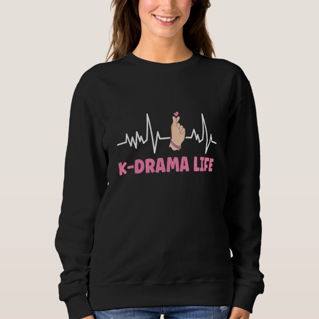Heartbeat Korean Drama Love K Pop Finger Heart Kdr T Shirt (Framsida)