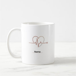 Heartbeat Pulse Kärlek Minimalist  Kaffemugg