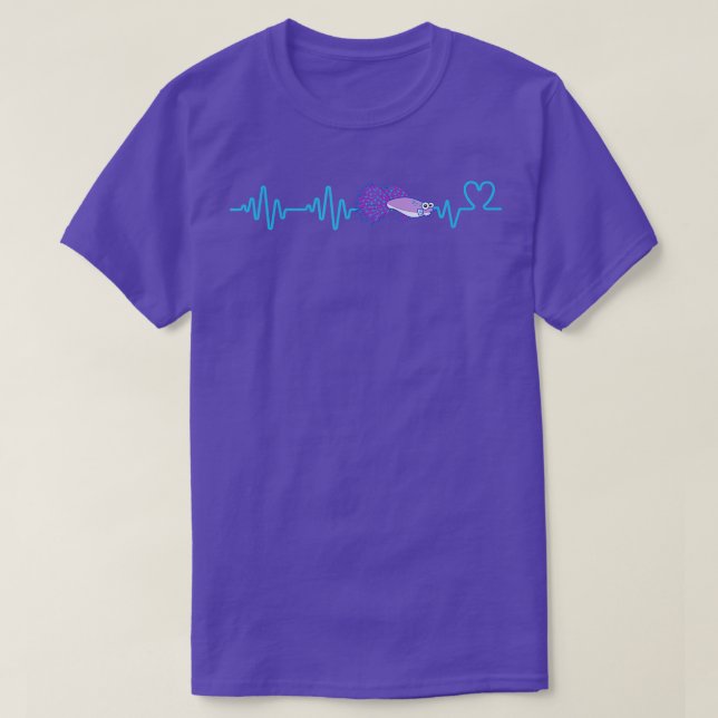 Heartbeat Purple Betta Fish Funny Fishkeeping Aqua T Shirt (Design framsida)