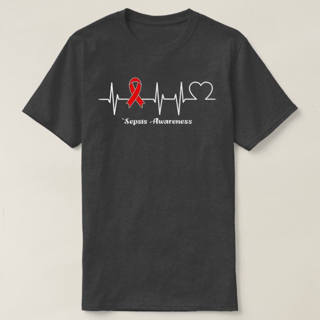 Heartbeat Sepsis Warrior  T Shirt (Design framsida)