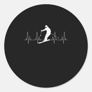 Heartbeat Skift för skidåkare Runt Klistermärke