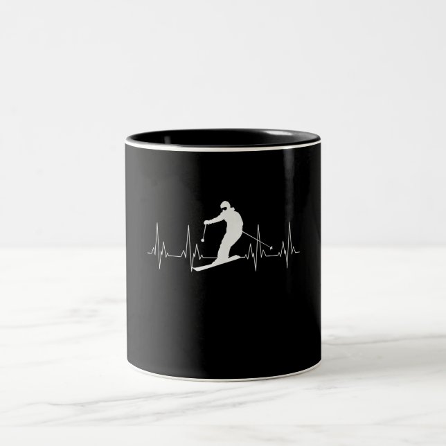 Heartbeat Skift för skidåkare Två-Tonad Mugg (Center)