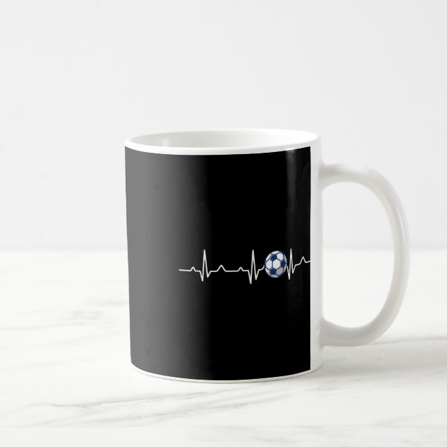 Heartbeat Soccer Lover Gift  Kaffemugg (Höger)
