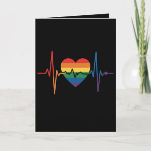 Heartbeats Heart Pride Gay Lesbisk Trans Bi Kort