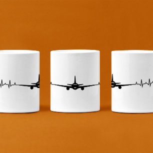 Heartbit för flygplan kaffemugg