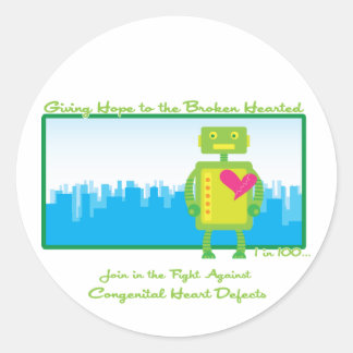 HeartBot Stickers Runt Klistermärke