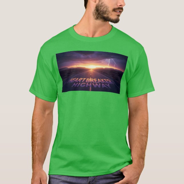 Heartbreaker Highway Neon Road Edition av Back t f Shirt (Framsida)