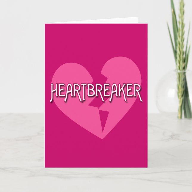 HEARTBREAKER med brutet hjärta Helgkort (Framsida)
