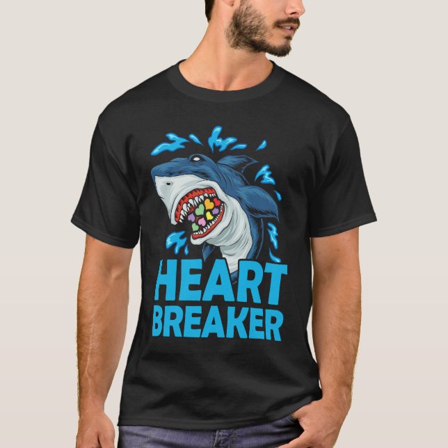 Heartbreaker Shark Anti Valentine's Day Solo Celeb T Shirt (Framsida)