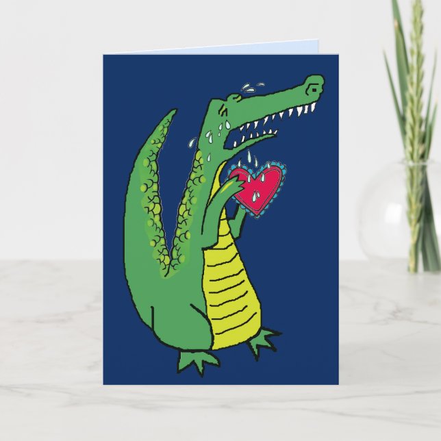 Heartbruten Anpassningsbar för Whimsical Alligator Kort (Framsida)