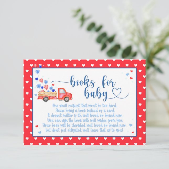 Heartbrytare Baby Shower Bok Infoga Tilläggskort (Stående Fram)