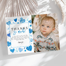 Heartbrytare Kids Photo Födelsedagsfest Tack Kort