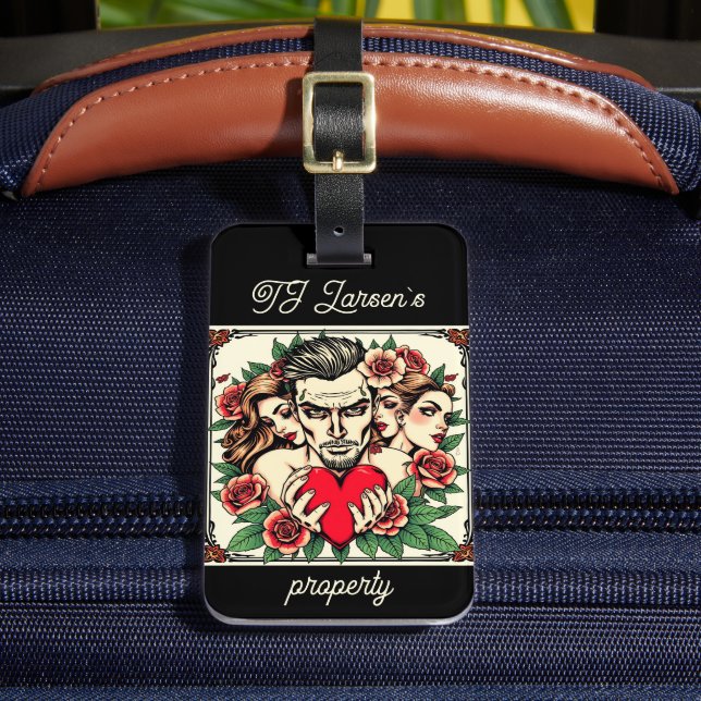 Heartbrytare och kvinnor Tattoo art-inspirerad anp Bagagebricka (Framsida Insitu 2)