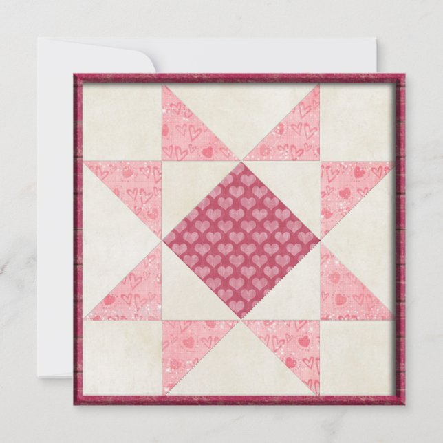 Hearter av Kärlek Quilt Inbjudningar (Framsida)
