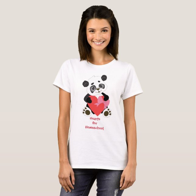 Hearter for Homeschool Panda Bear T-shirt (Hel framsida)