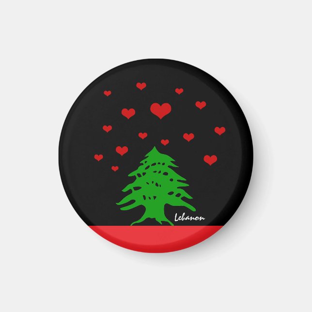 Hearter i Libanon och Libanons flagga mode / Kärle Magnet (Framsidan)