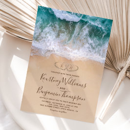 Hearter i Shore Beach Wedding Inbjudningar