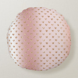  Hearter kring Glitter i Ro Guld Rund Kudde