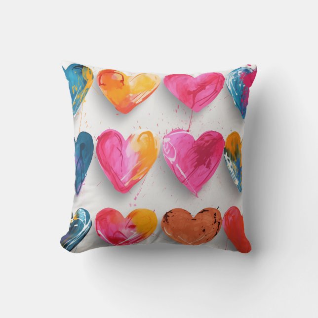 Hearter med skissörer och droppar kudde (Framsida)