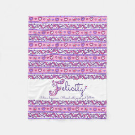 Hearter och blommor i brev F Felicity namn Fleecefilt