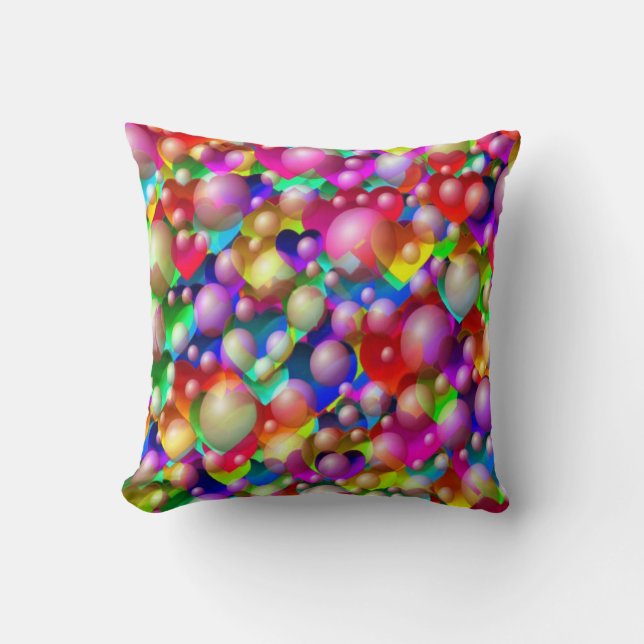 Hearter och bubblor kudde (Framsida)