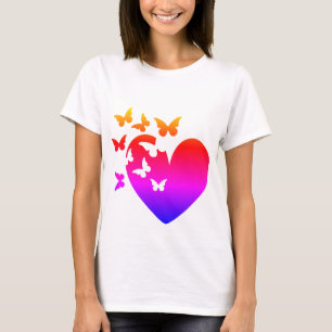 Hearter och fjärilar t=skirt t shirt