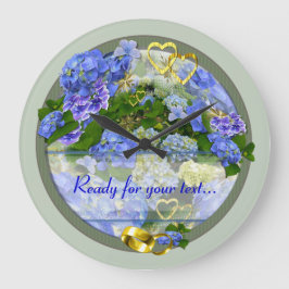 Hearter och Hydrangeas ~ Clock Stor Klocka