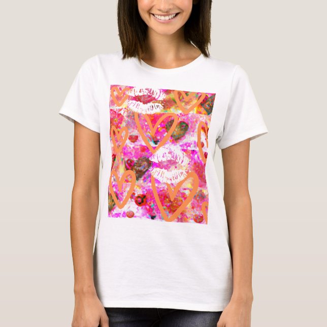 Hearter och Läppar T Shirt (Framsida)