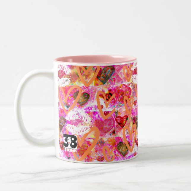 Hearter och Läppar Två-Tonad Mugg (Vänster)