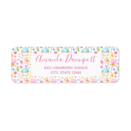 Hearter och Muffinsar Sweet Mönster Returadress Etikett
