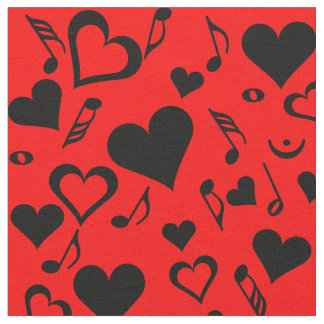 Hearter och Musik noter Tyg