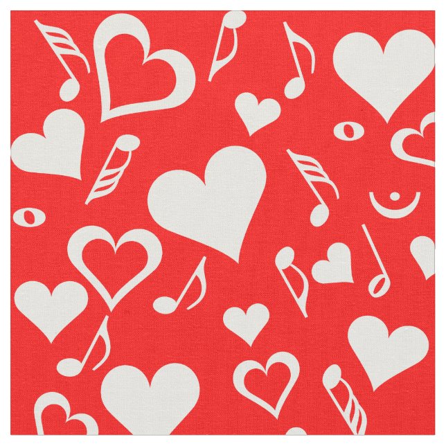 Hearter och Musik noter Tyg (Närbild)