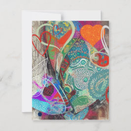 Hearter och Paisley Note Cards Anteckningskort