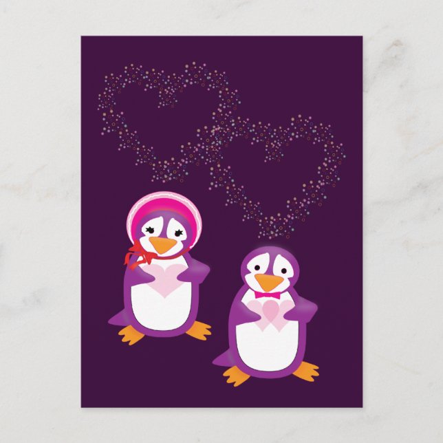 Hearter och Penguins vykort (Framsida)