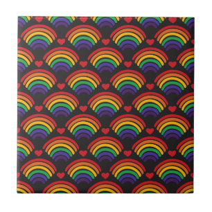 Hearter och Rainbows Mönster Kakelplatta