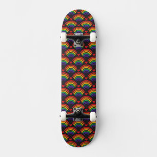 Hearter och Rainbows Mönster Mini Skateboard Bräda 18,5 Cm