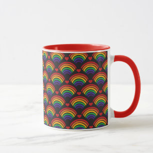 Hearter och Rainbows Mönster Mugg
