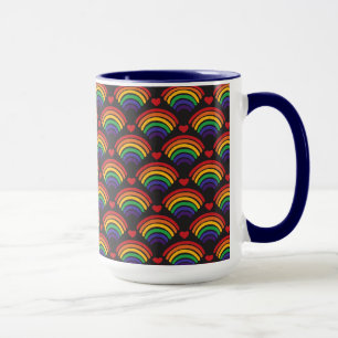 Hearter och Rainbows Mönster Mugg