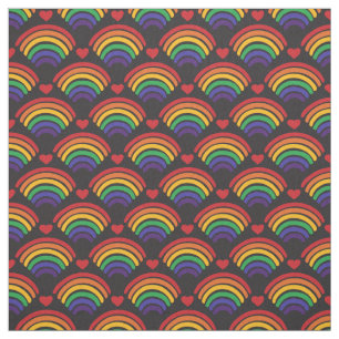Hearter och Rainbows Mönster Tyg