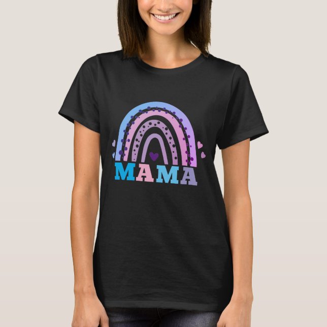 Hearter och regnbåge MAMMA T Shirt (Framsida)