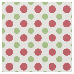 Hearter och Ro Red Grönt White Polka dots Fabric Tyg