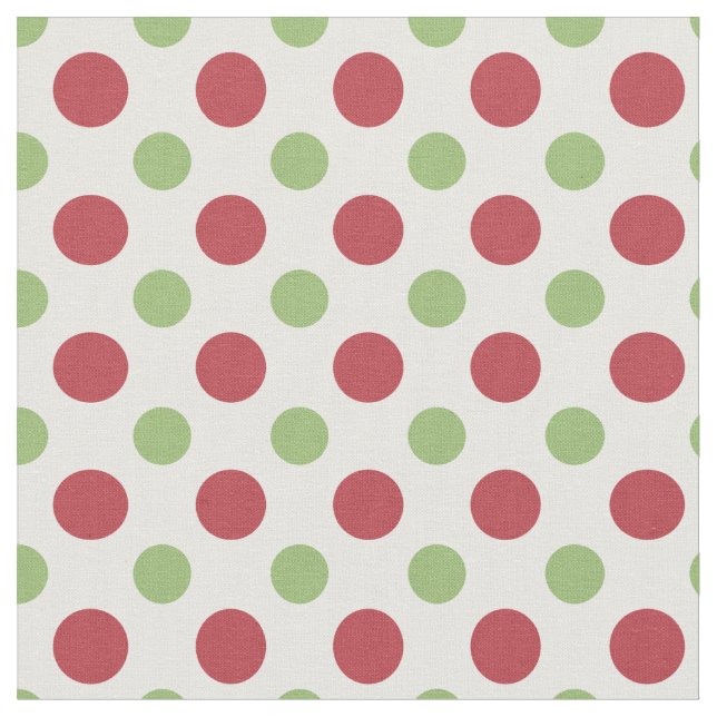 Hearter och Ro Red Grönt White Polka dots Fabric Tyg (Närbild)