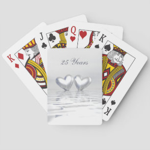 Hearter på årsdagen silver spel kort