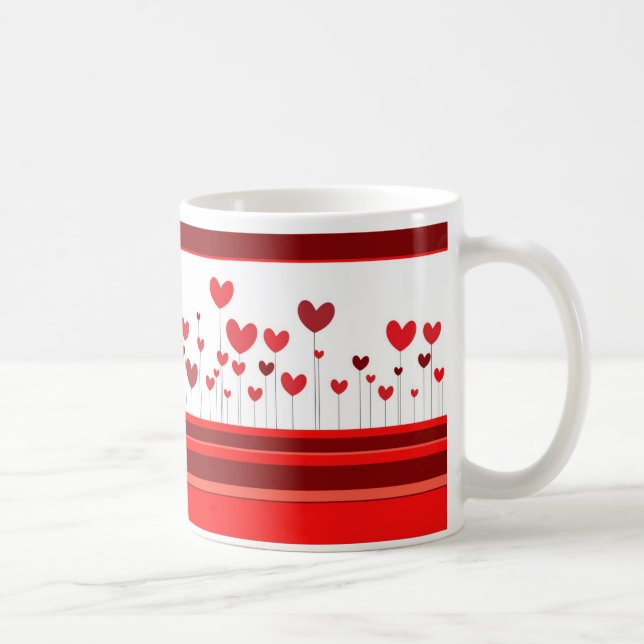 Hearter på Grenar Valentines day Kaffemugg (Höger)