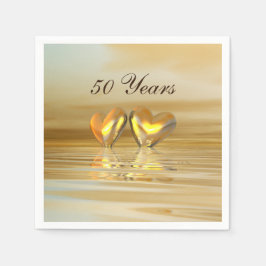 Hearter på gyllene årsdagen pappersservett